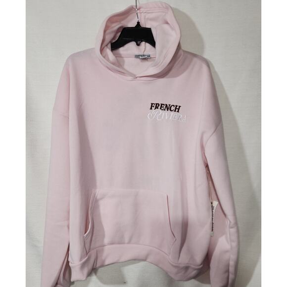 French Riviera pink hoodie women's Large - Picture 3 of 8